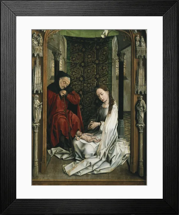 Framed Print : WEYDEN, Rogier van der (1400-1464). Nativity. SPAIN. Granada. Royal Chapel. Flemish art. Oil on wood. AISA / Everett Collection**US SALES ONLY** Framed Print : WEYDEN, Rogier van der (1400-1464). Nativity. SPAIN. Granada. Royal Chapel. Flemish art. Oil on wood. AISA / Everett Collection**US SALES ONLY**