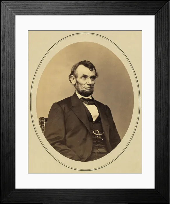 Framed Print : Abraham Lincoln portrait taken on February 9, during the election year of 1864. At this time, his re-election was far from certain
