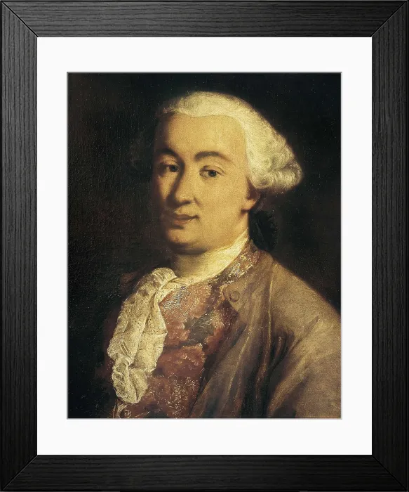 Framed Print : LONGHI, Alessandro Falca, called (1733-1813). Portrait of Carlo Goldoni. 2nd half 18th c. School of Venice. Dtail. Oil on canvas. ITALY. Venice Framed Print : LONGHI, Alessandro Falca, called (1733-1813). Portrait of Carlo Goldoni. 2nd half 18th c. School of Venice. Dtail. Oil on canvas. ITALY. Venice