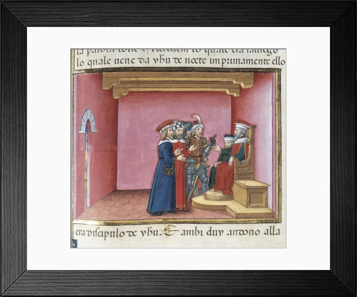 Framed Print : DE PREDIS, Cristoforo (1440-1486). Stories of Saint Joachim, Saint Anne, Virgin Mary, Jesus, the Baptist and the End of the World. 1476