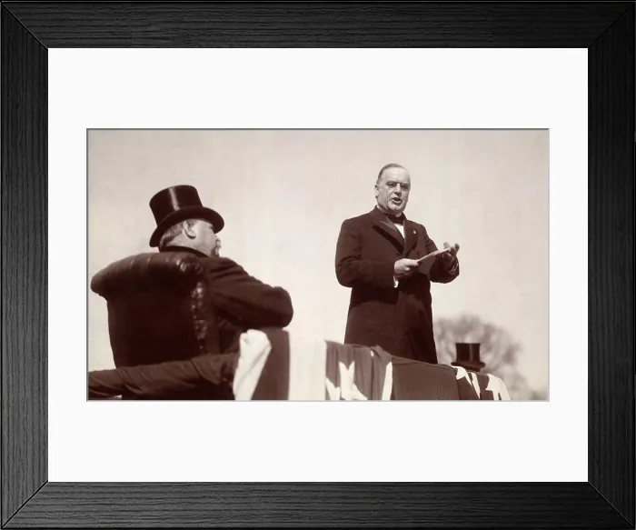 Framed Print : Grover Cleveland watches as President William McKinley delivering his inaugural address, March 4, 1897