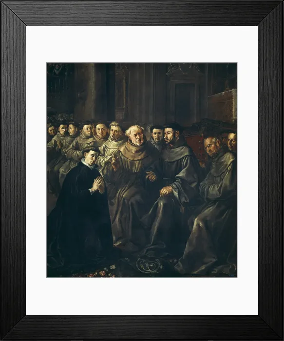 Framed Print : HERRERA, Francisco de, called 'the Elder (1576-1656). Saint Bonaventure Receiving the Habit of Saint Francis. ca. 1627