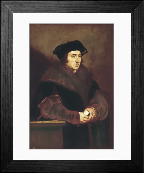 Framed Print : RUBENS, Peter Paul (1577-1640). Thomas More. 16th c. Copy from Holbein's work. Flemish art. Oil on canvas. SPAIN. Madrid. Prado Museum