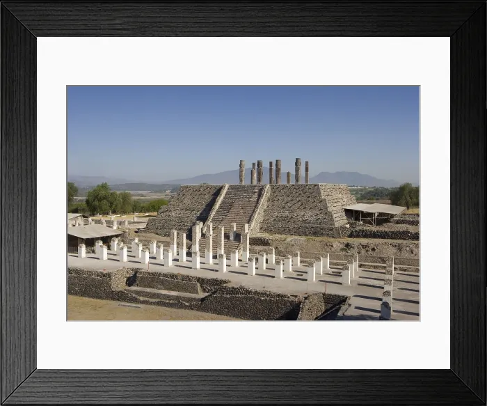 Framed Print : MEXICO. HIDALGO. Tula. Quetzalcoatl Temple and Atlantes Statues. Toltec art. RAGA / AISA / Everett Collection (189937)**US SALES ONLY**