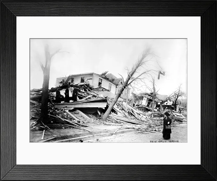 Framed Print : Omaha, 25th Street, and Cass, after cyclone, Nebraska, circa 1900