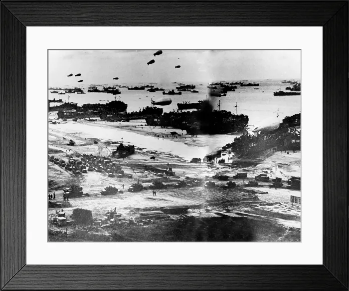 Framed Print : NORMANDY, beaches on D-Day. Courtesy: CSU Archives  /  Everett Collection