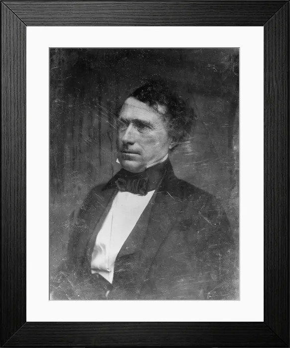 Framed Print : President Franklin Pierce. whole plate daguerreotype by Matthew Brady, 1850s