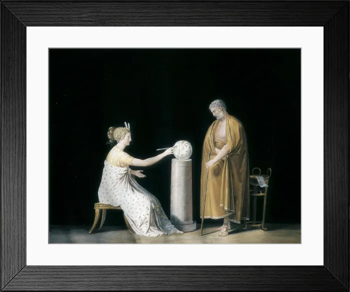 Framed Print : CANOVA, Antonio (1757-1822). Urania and Thales. ca. 1798. Neoclassicism. Tempera. ITALY. Possagno. Museum of Antonio Canova. AISA / Everett Collection**US SALES ONLY**