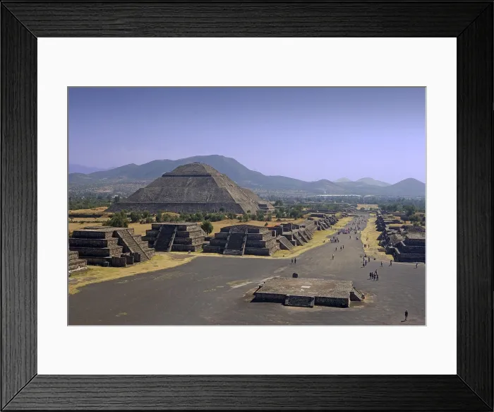 Framed Print : MEXICO. STATE OF MEXICO. Teotihuacn. Avenue of the Dead. The Sun Pyramid. Teotihuacan culture. RAGA / AISA / Everett Collection (190023)**US SALES ONLY**
