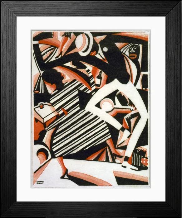 Framed Print : Drawing in two colors, or Interpretation of Harlem Jazz, painting by Winold Reiss, circa 1915-1920 Framed Print : Drawing in two colors, or Interpretation of Harlem Jazz, painting by Winold Reiss, circa 1915-1920