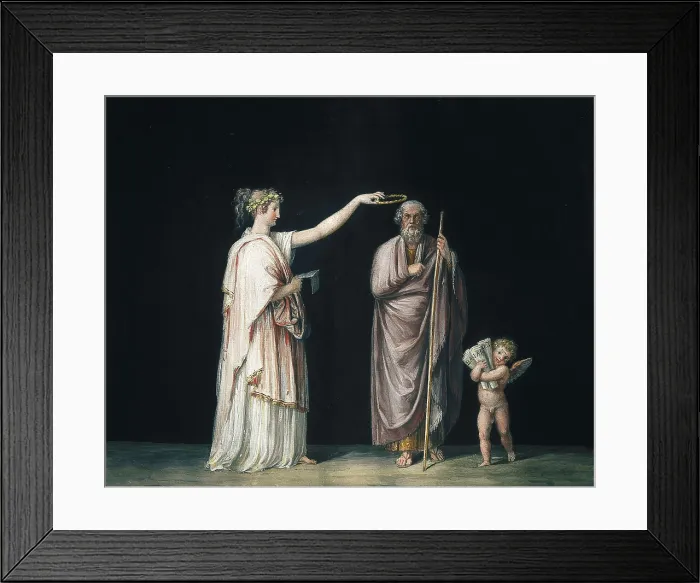Framed Print : CANOVA, Antonio (1757-1822). Calliope and Homer. ca. 1798. Neoclassicism. Tempera. ITALY. Possagno. Museum of Antonio Canova. AISA / Everett Collection**US SALES ONLY**