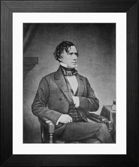 Framed Print : President Franklin Pierce. by Matthew Brady, 1850s