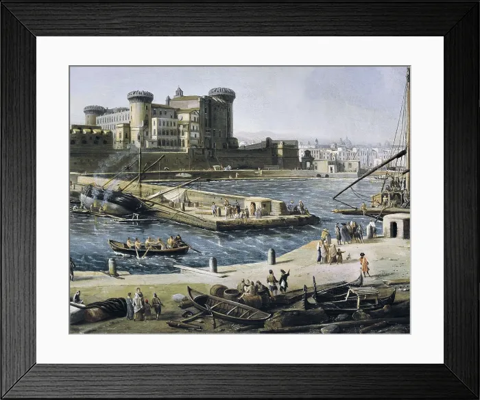 Framed Print : VAN WITTEL, Gaspar (1653-1736). View of The Arsenal, or dockyard, at Naples in 1703. 1711. Central detail. Baroque art. Oil on canvas. ITALY. Turin Framed Print : VAN WITTEL, Gaspar (1653-1736). View of The Arsenal, or dockyard, at Naples in 1703. 1711. Central detail. Baroque art. Oil on canvas. ITALY. Turin