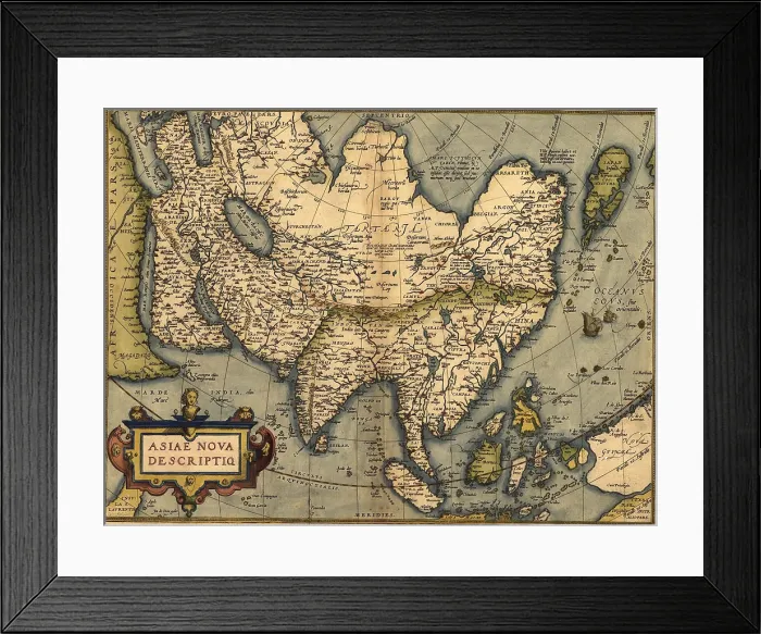 Framed Print : 1570 map of Asia, from Abraham Ortelius atlas, 'Theatrvm orbis terrarvm'(Epitome of the Theater of the Worlde)