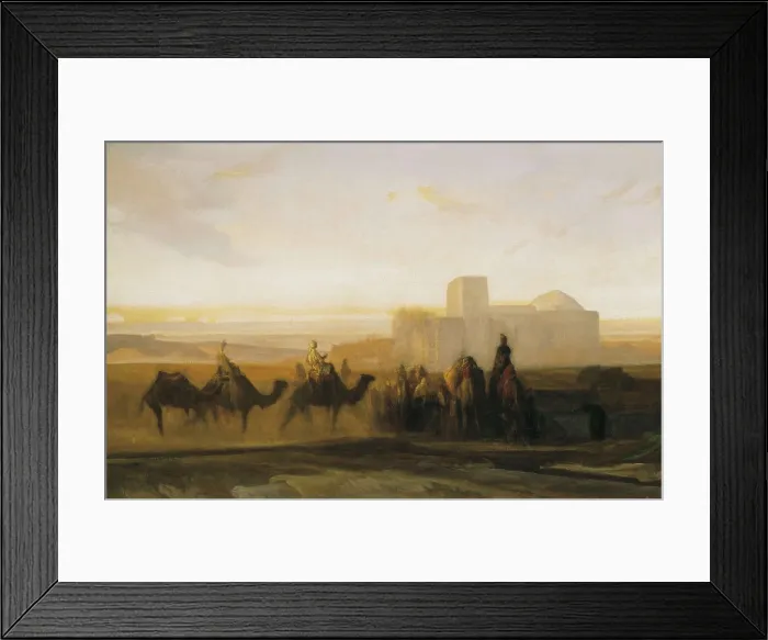 Framed Print : DECAMPS, Alexandre Gabriel (1803-1860). The Caravan. ca. 1854. Romanticism. Orientalism. Oil on canvas. FRANCE. Paris. Louvre Museum. AISA / Everett Collection**US SALES ONLY**