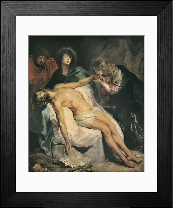 Framed Print : VAN DYCK, Sir Anthony (1599-1641). Piet. 1620. Until 1974 the Piet was considered Ruben's work, but after that date this is classified as Van Dyck's work. Flemish art