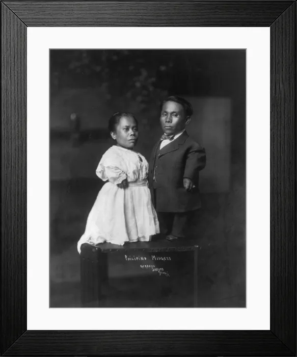 Framed Print : Filipino midgets, photograph by Gerhard Sisters, photograph circa 1914