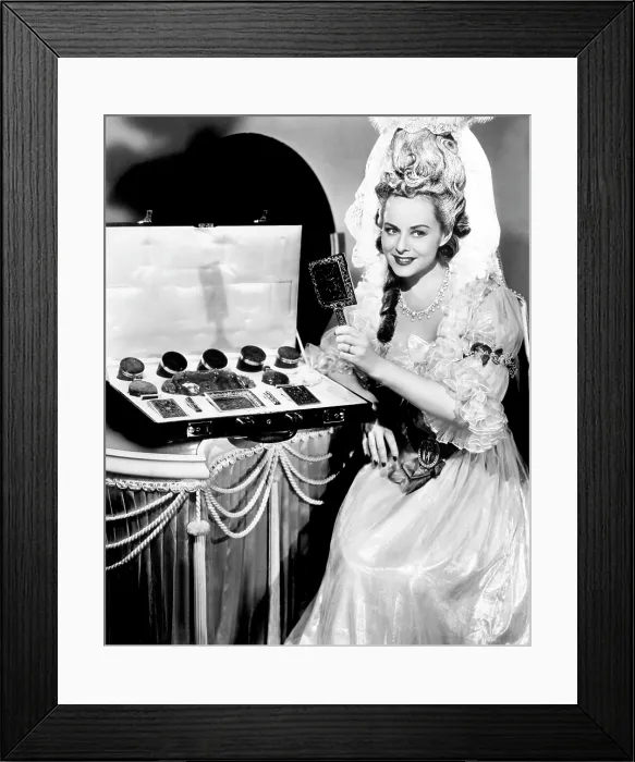 Framed Print : KITTY, Paulette Goddard with $25, 000 toilet set she will be using in the film, 1945 Framed Print : KITTY, Paulette Goddard with $25, 000 toilet set she will be using in the film, 1945