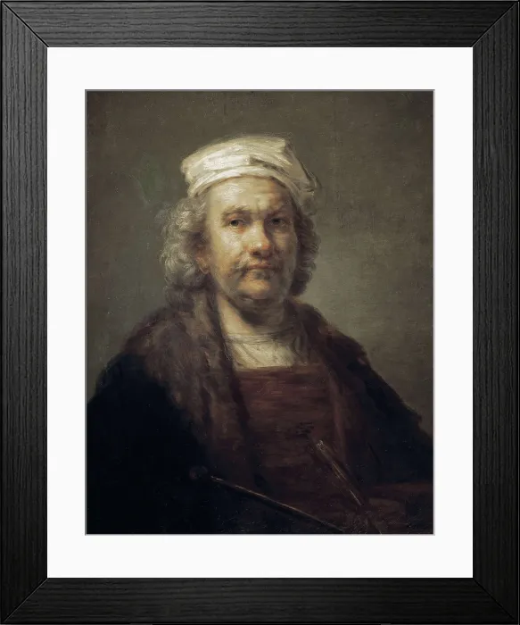 Framed Print : REMBRANDT, Harmenszoon van Rijn, called (1606-1669). Self-portrait. ca. 1660 - ca. 1663. Baroque art. Oil on canvas. SPAIN. Madrid. Prado Museum