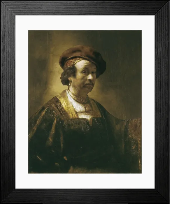 Framed Print : REMBRANDT, pupil of (17th century). Portrait of Rembrandt. 1650. Baroque art. Oil on wood. UNITED STATES OF AMERICA. Washington. National Gallery of Art