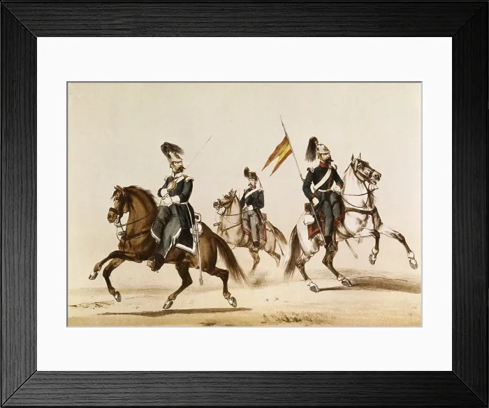 Framed Print : Album of the Spanish Cavalry (1861), by Count of Clonard. carbiner, hunter and lancer. Litography. FRANCE. Paris. National Library. AISA / Everett Collection**US SALES ONLY** Framed Print : Album of the Spanish Cavalry (1861), by Count of Clonard. carbiner, hunter and lancer. Litography. FRANCE. Paris. National Library. AISA / Everett Collection**US SALES ONLY**