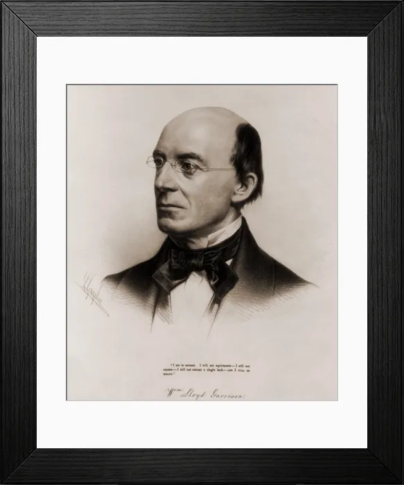 Framed Print : William Lloyd Garrison (1805-1879) joined the Abolitionist movement at age 25. In 1830, he founded THE LIBERATOR, an antislavery newspaper