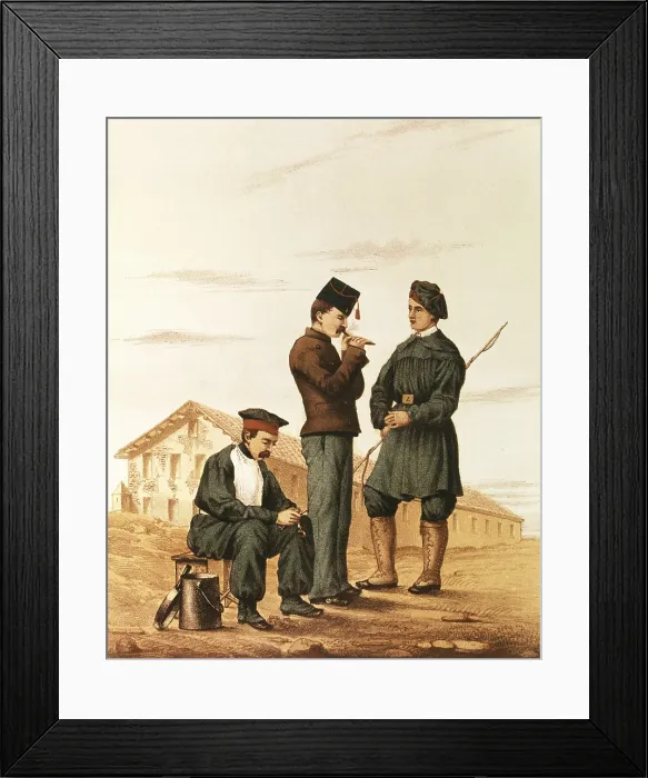Framed Print : Spain (1853). Infantry soldiers and mess assistent. Litography. FRANCE. Paris. National Library. AISA / Everett Collection**US SALES ONLY**