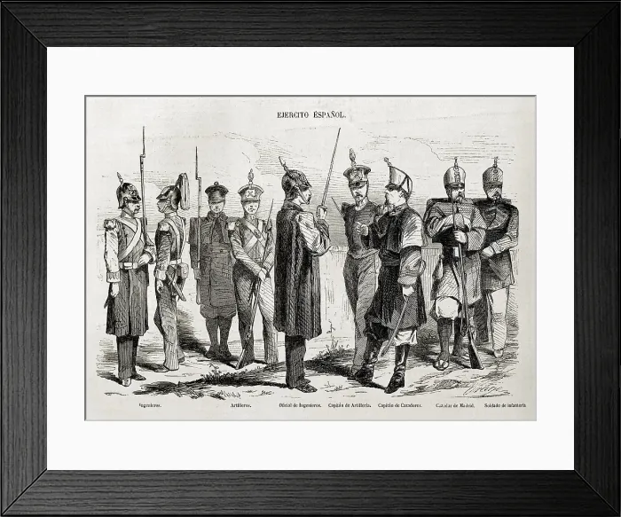 Framed Print : Spain (1860). The Spanish Army. Picture from 'El museo Universal'. Engraving. SPAIN. Madrid. National Library. AISA / Everett Collection**US SALES ONLY**