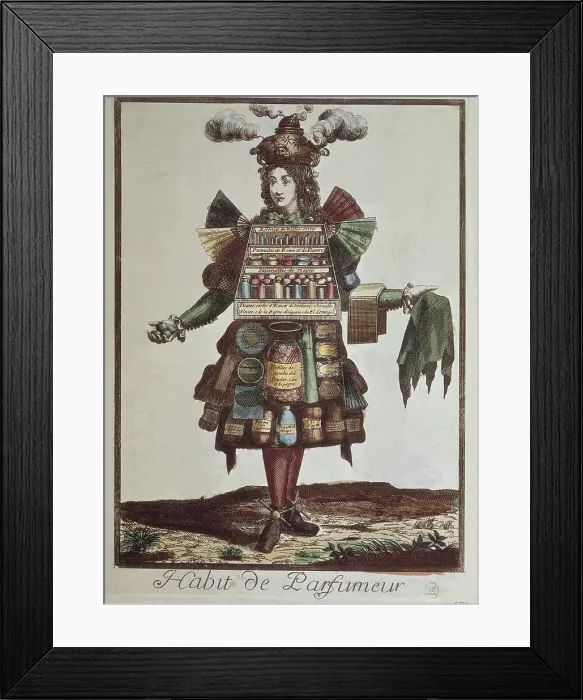 Framed Print : Perfume maker (18th c.). Etching. AISA / Everett Collection**US SALES ONLY** Framed Print : Perfume maker (18th c.). Etching. AISA / Everett Collection**US SALES ONLY**