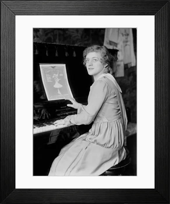 Framed Print : Charlotte at piano, ca. 1920s Framed Print : Charlotte at piano, ca. 1920s