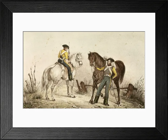 Framed Print : Spain (19th c.). Carlist Wars. Album of the Carlist troops of Aragon.de las tropas carlistas de Aragon. Battalions of Tortosa. Litography. Private Collection