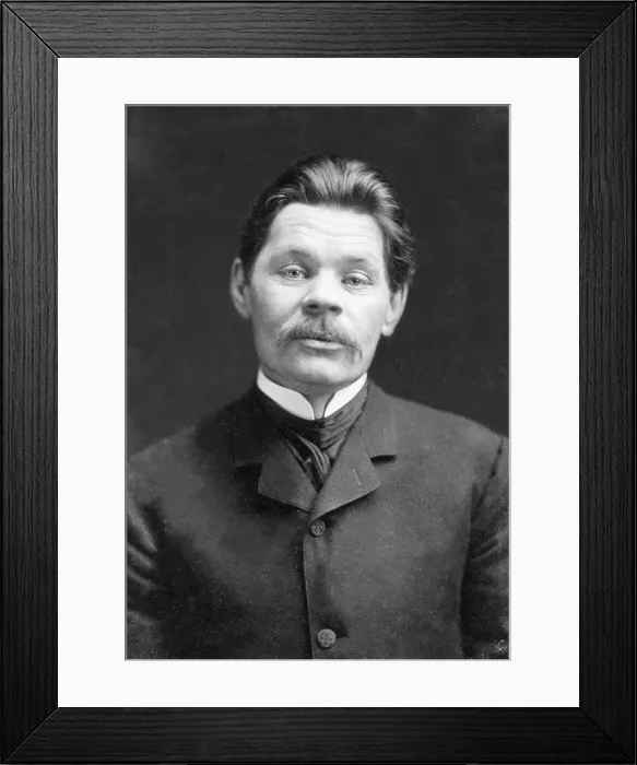 Framed Print : Maxim Gorky (1868-1936) wrote about the life of the working class Russians and supported the Marxist Revolution but was often in conflict with its political leaders. 1906 portrait