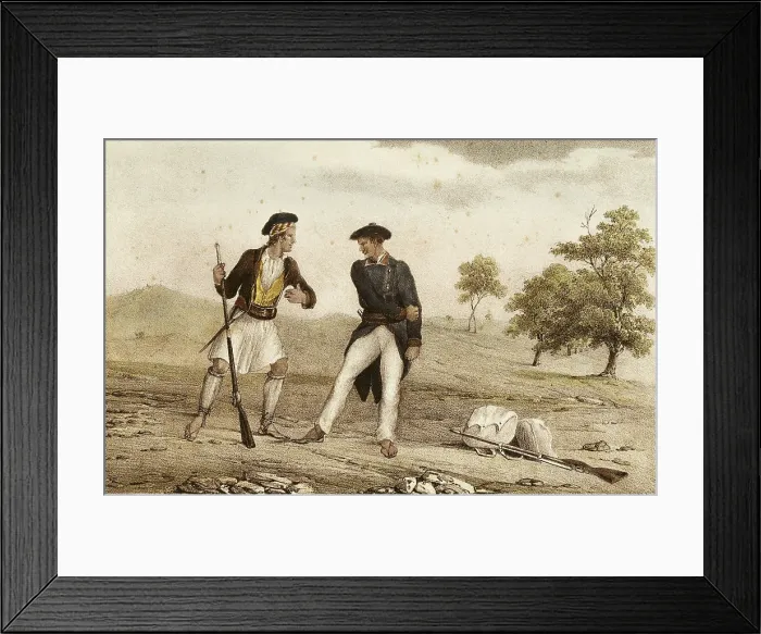 Framed Print : Spain (19th c.). Carlist Wars. Album of the Carlist troops of Aragon.de las tropas carlistas de Aragon. Battalions of Valencia. Litography. Private Collection