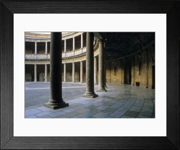 Framed Print : SPAIN. Granada. Alhambra. Palace of Charles V. View of the court. Renaissance art. Architecture. - Lucas Vallecillos / Iberfoto / Everett Collection (125895)**US SALES ONLY** Framed Print : SPAIN. Granada. Alhambra. Palace of Charles V. View of the court. Renaissance art. Architecture. - Lucas Vallecillos / Iberfoto / Everett Collection (125895)**US SALES ONLY**