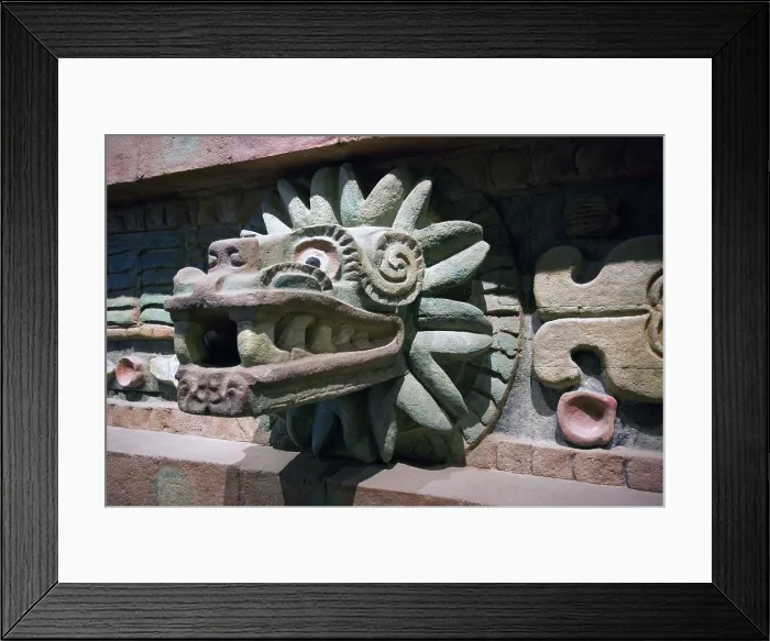 Framed Print : MEXICO. Mexico City. National Museum of Anthropology. Teotihuacan Hall. Quetzalcoatl Snake. Aztec art. Sculpture. RAGA / AISA / Everett Collection (190091)**US SALES ONLY** Framed Print : MEXICO. Mexico City. National Museum of Anthropology. Teotihuacan Hall. Quetzalcoatl Snake. Aztec art. Sculpture. RAGA / AISA / Everett Collection (190091)**US SALES ONLY**