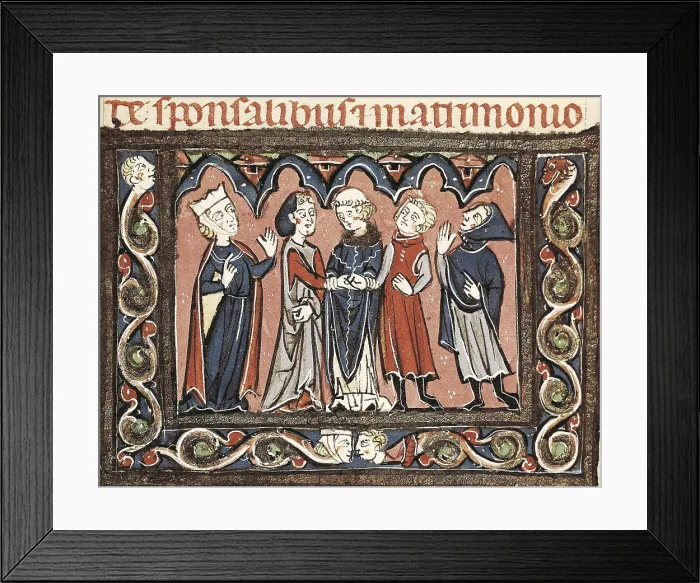Framed Print : Medieval epistles by Juan Andres. Wedding scene. Gothic art. Miniature Painting. FRANCE. Laon. Bibliothque municipale de Laon (Municipal Library of Laon) Framed Print : Medieval epistles by Juan Andres. Wedding scene. Gothic art. Miniature Painting. FRANCE. Laon. Bibliothque municipale de Laon (Municipal Library of Laon)