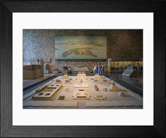 Framed Print : MEXICO. Mexico City. National Museum of Anthropology. Model of the city of Tenochtitlan. RAGA / AISA / Everett Collection (190089)**US SALES ONLY**