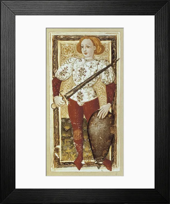 Framed Print : Tarot of Charles V of France (14th c.). The Knight. Decorative Arts. FRANCE. Paris. National Library. AISA / Everett Collection**US SALES ONLY**