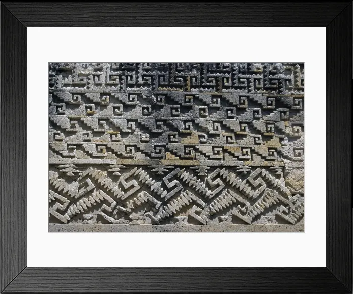 Framed Print : MEXICO. Mitla. Zapoteca Ruins. Religious complex. Stone mosaic. Zapotec art. Sculpture. RAGA / AISA / Everett Collection (190056)**US SALES ONLY**