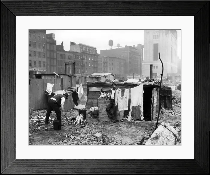 Framed Print : NEW YORK CITY--A couple of jobless, homeless men doing their laundry, November 18, 1931.. Courtesy: CSU Archives  /  Everett Collection