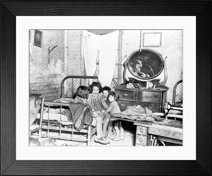 Framed Print : Poverty stricken children in a rural slum, c. 1920's.. Courtesy: CSU Archives  /  Everett Collection