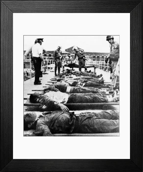 Framed Print : Police officers identify dead bodies at Attica prison, 1971. Courtesy: CSU Archives / Everett Collection Framed Print : Police officers identify dead bodies at Attica prison, 1971. Courtesy: CSU Archives / Everett Collection