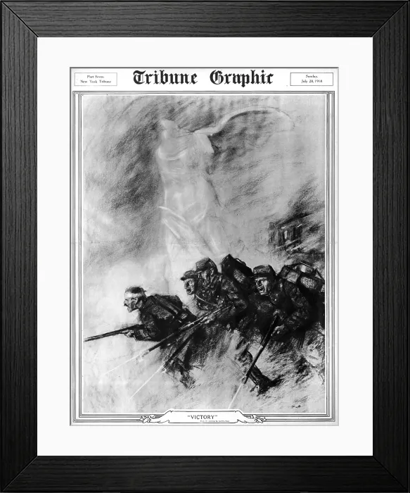Framed Print : World War I, The Tribune Graphic, caption of illustration reads: Victory, July 28, 1918