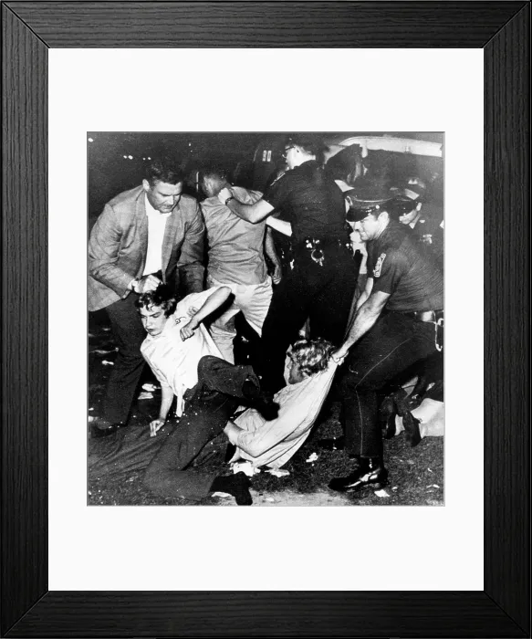 Framed Print : Police arresting hippies at Boston Common for violating the park's midnight curfew, Massachusetts, July 21, 1968.. Courtesy: CSU Archives  /  Everett Collection