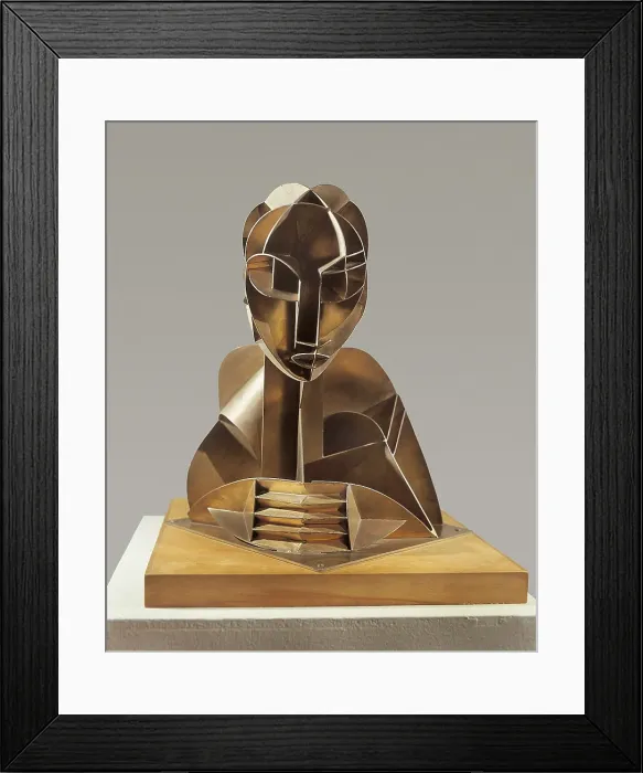 Framed Print : GABO, Naum Pevsner, also called Naum (1890-1977). Head No. 2. 1916. Made in steel. Constructivism. Sculpture. UNITED KINGDOM. London. Tate Gallery