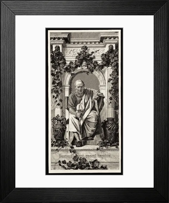 Framed Print : Horace, Quintus Horatius Flaccus (65-8 BC). Portrait of Horace. Engraving. AISA / Everett Collection**US SALES ONLY**