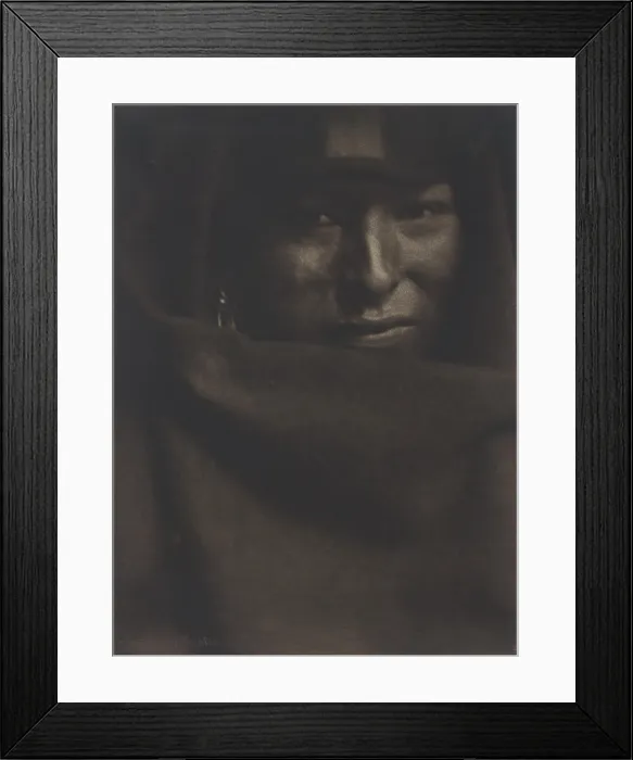 Framed Print : Portrait of a Native American man, original title: The Red Man, photograph by Gertrude Kasebier, 1902