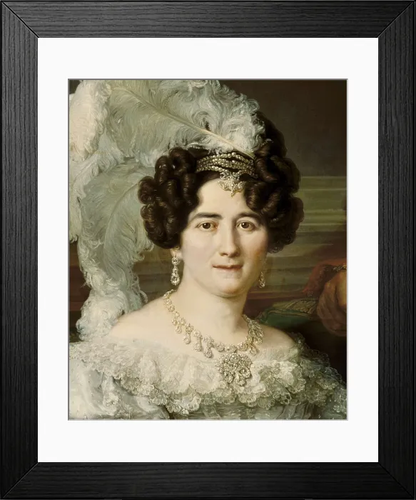 Framed Print : LOPEZ Y PORTAA, Vicente (1772-1850). Don Antonio Ugarte and his wife dona Mara Antonia Larrazbal. beg. 19th c. Detail of the woman. Realism. Oil on canvas. SPAIN. Madrid