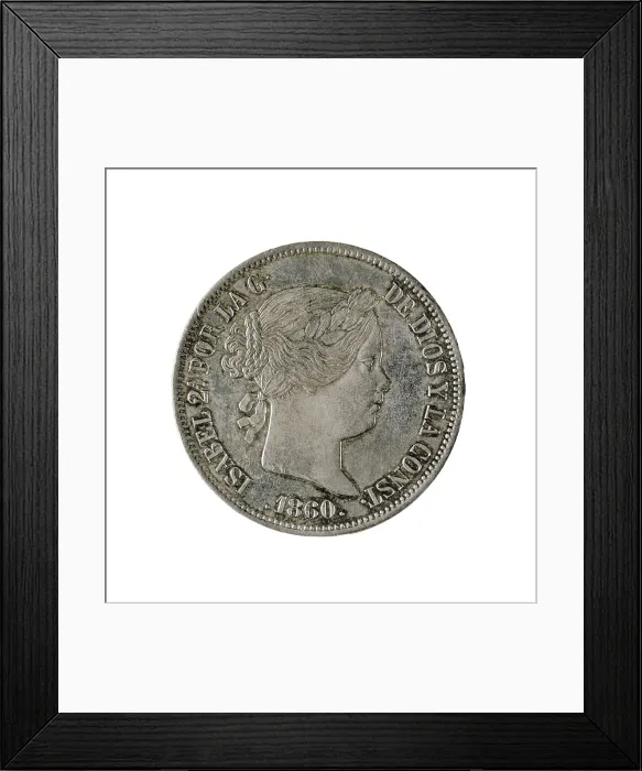 Framed Print : Coin of 20 reales with portrait of Isabel II of Espaa (1860). Coin. SPAIN. Barcelona. National Art Museum of Catalonia. AISA / Everett Collection**US SALES ONLY** Framed Print : Coin of 20 reales with portrait of Isabel II of Espaa (1860). Coin. SPAIN. Barcelona. National Art Museum of Catalonia. AISA / Everett Collection**US SALES ONLY**