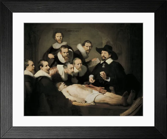Framed Print : REMBRANDT, Harmenszoon van Rijn, called (1606-1669). The Anatomy Lecture of Dr. 1632. Dutch School. Baroque art. Oil on canvas. NETHERLANDS. The Hague. Mauritshuis
